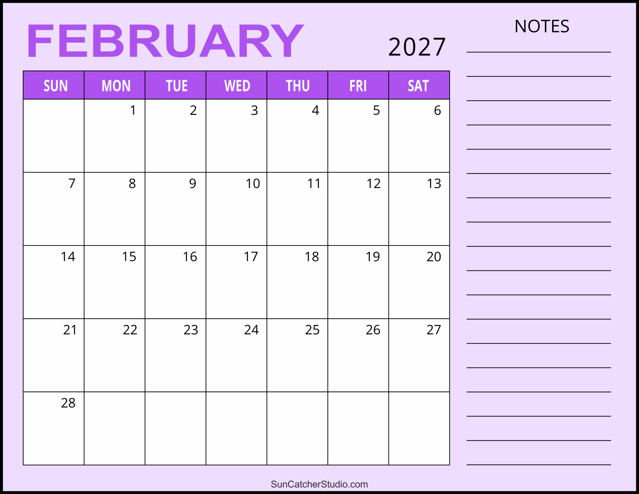 February 2027 Calendar