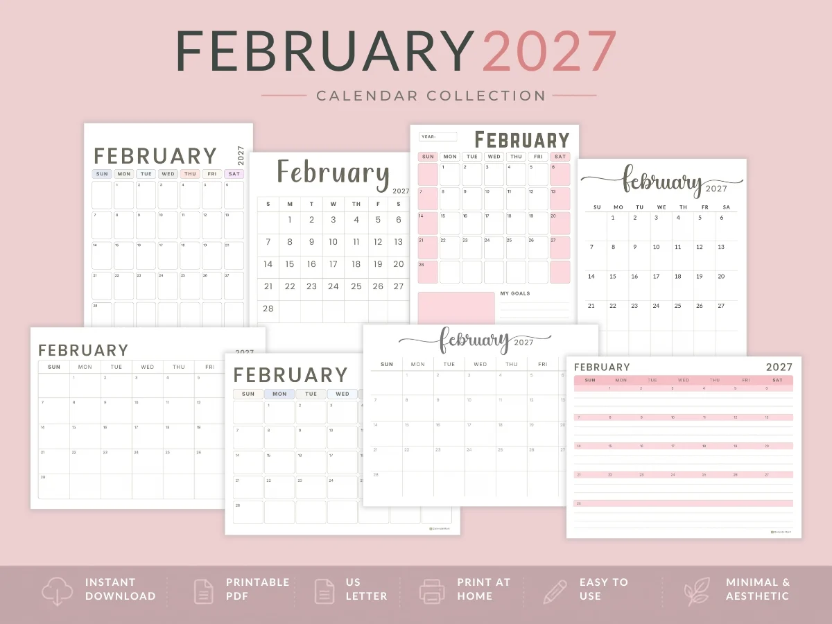 February 2027 Calendars