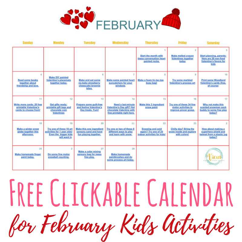 February Calendar Of Activities For Toddlers And Preschoolers