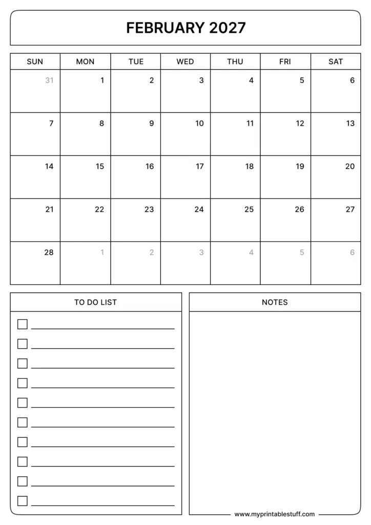 February Calendars