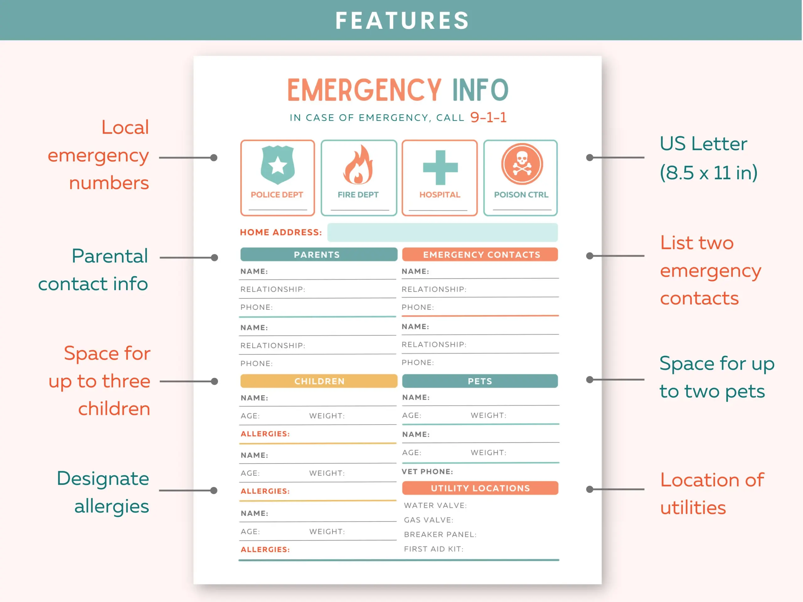 Fillable Printable Emergency Contact