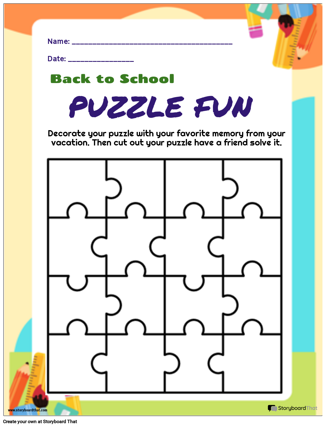 First Day Worksheets