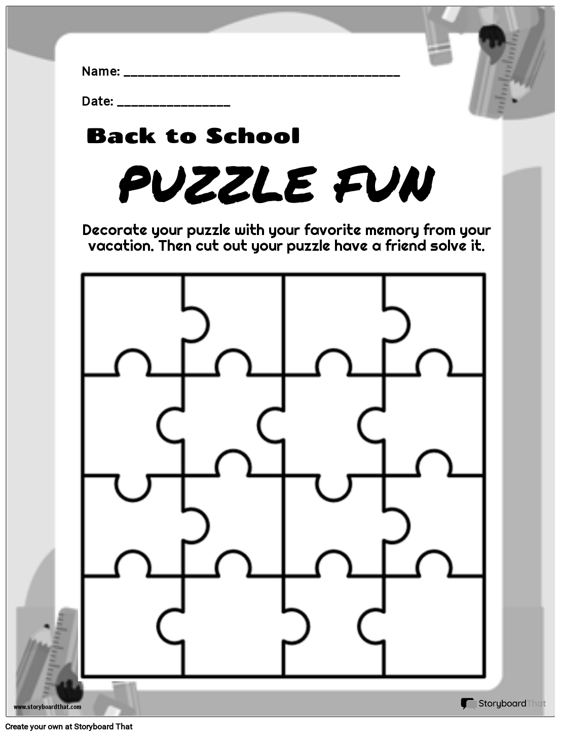 First Day Worksheets