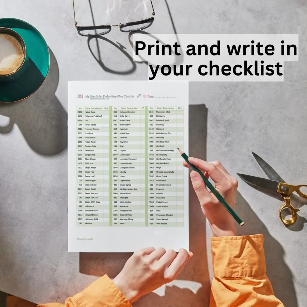 Floss Checklist Classic Colorworks Floss Checklist 2026 Printable Embroidery Thread Organizer Pdf Cross Stitch Supply Instant Download
