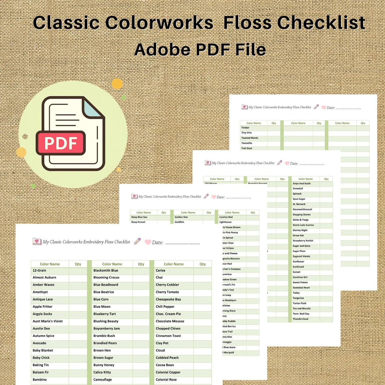 Floss Checklist Classic Colorworks Floss Checklist 2026 Printable Embroidery Thread Organizer Pdf Cross Stitch Supply Instant Download