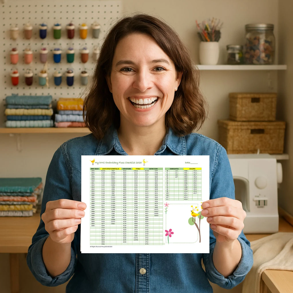 Floss Checklist Dmc Floss Checklist Pdf 2025 Embroidery Thread Inventory Form Solid Light Effects Variations Satin Variegated Coloris Etoile