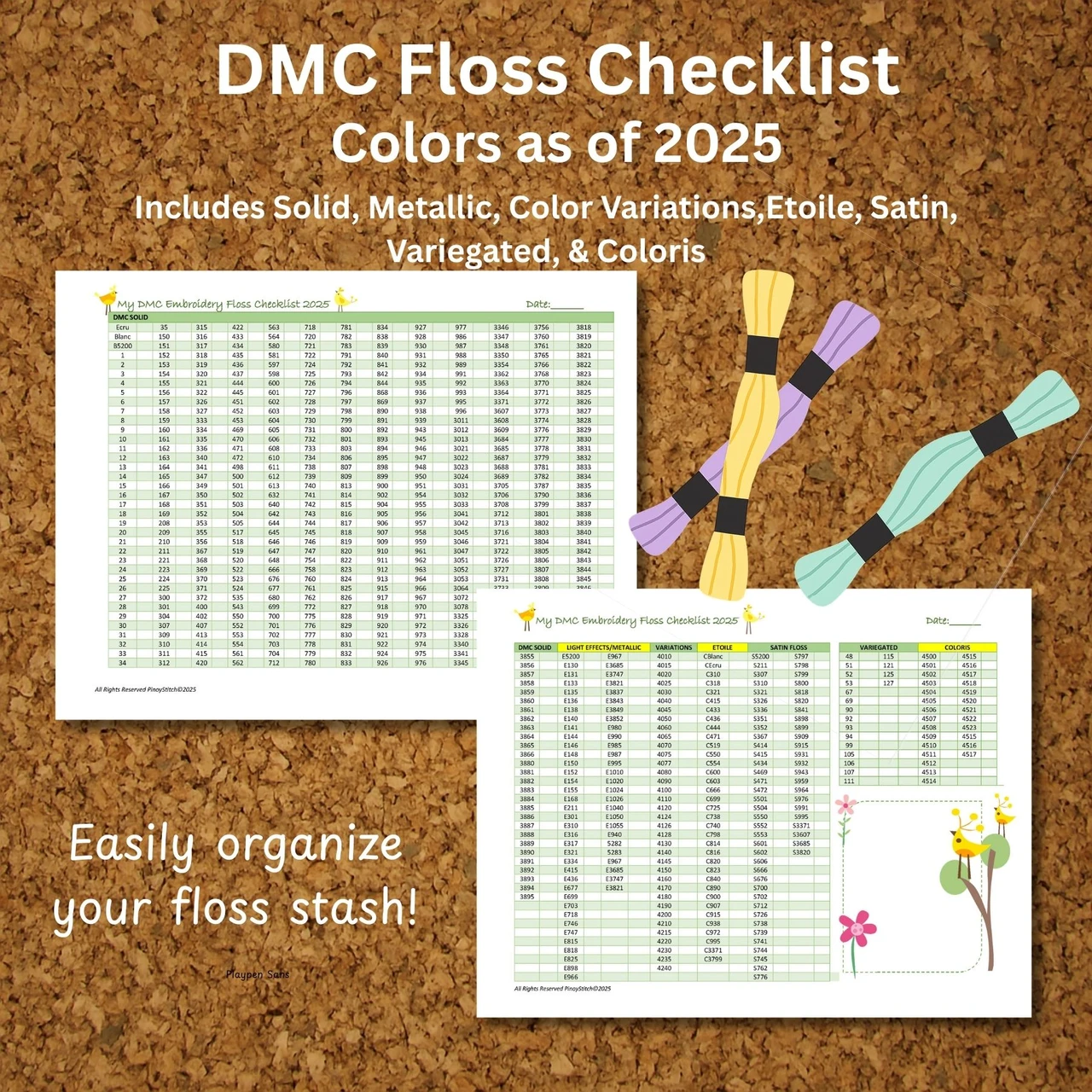 Floss Checklist Dmc Floss Checklist Pdf 2025 Embroidery Thread Inventory Form Solid Light Effects Variations Satin Variegated Coloris Etoile Floss Checklist Dmc Floss Checklist Pdf 2025 Embroidery Thread Inventory Form Solid Light Effects Variations Satin Variegated Coloris Etoile