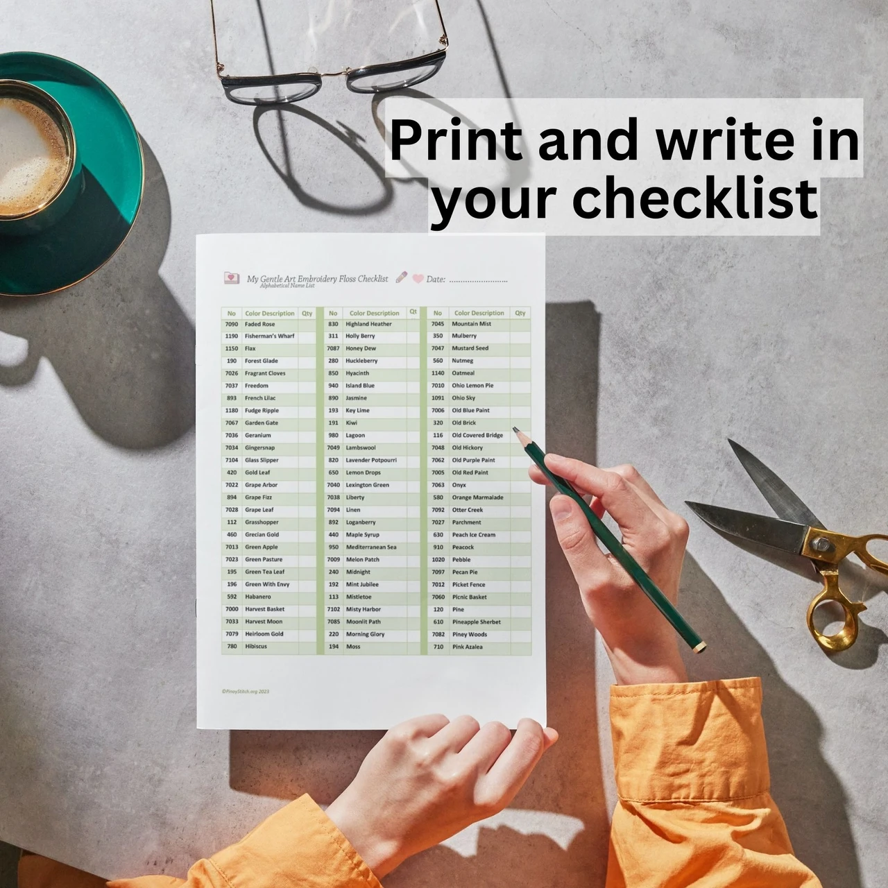 Floss Checklist Weeks Dye Works Floss Checklist 2026 Printable Embroidery Thread Organizer Pdf Cross Stitch Supply Instant Download