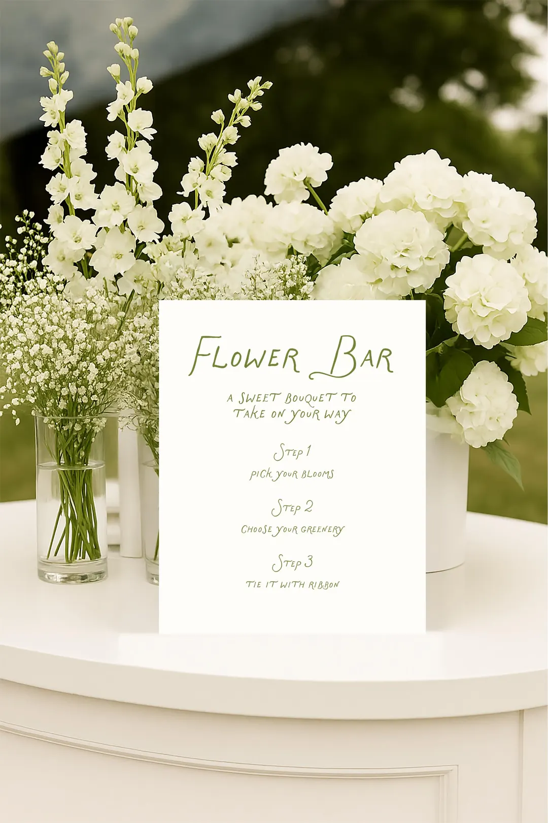 Flower Bar Sign Printable Bridal Shower