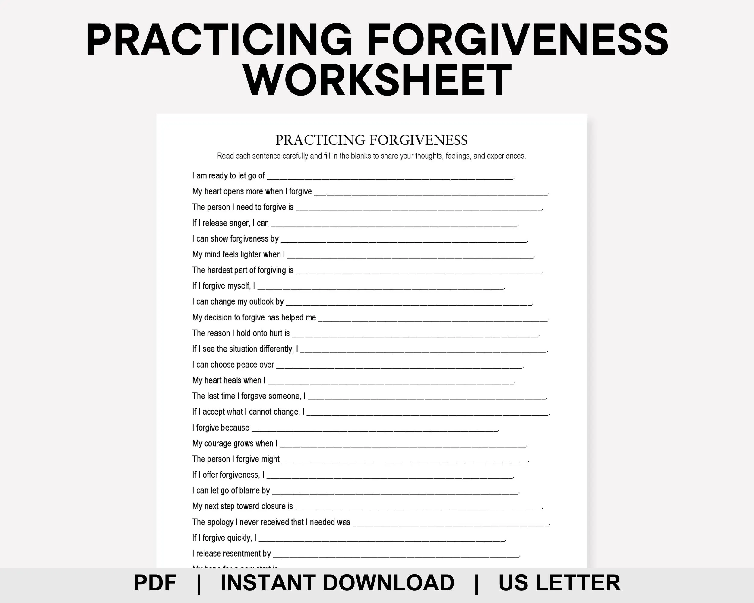 Forgive Worksheet