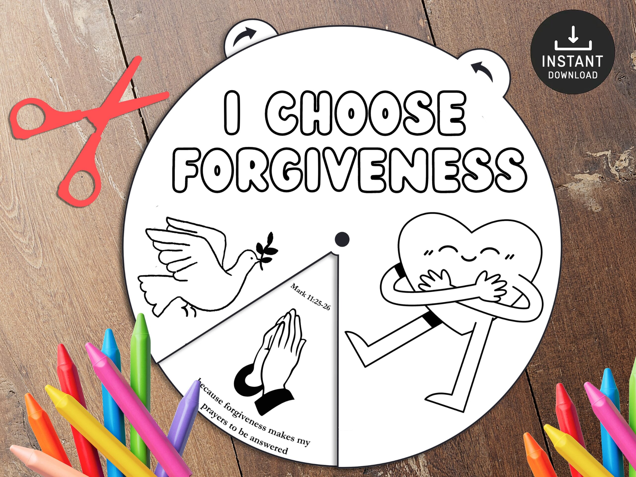 Forgiveness Scripture Coloring Wheel