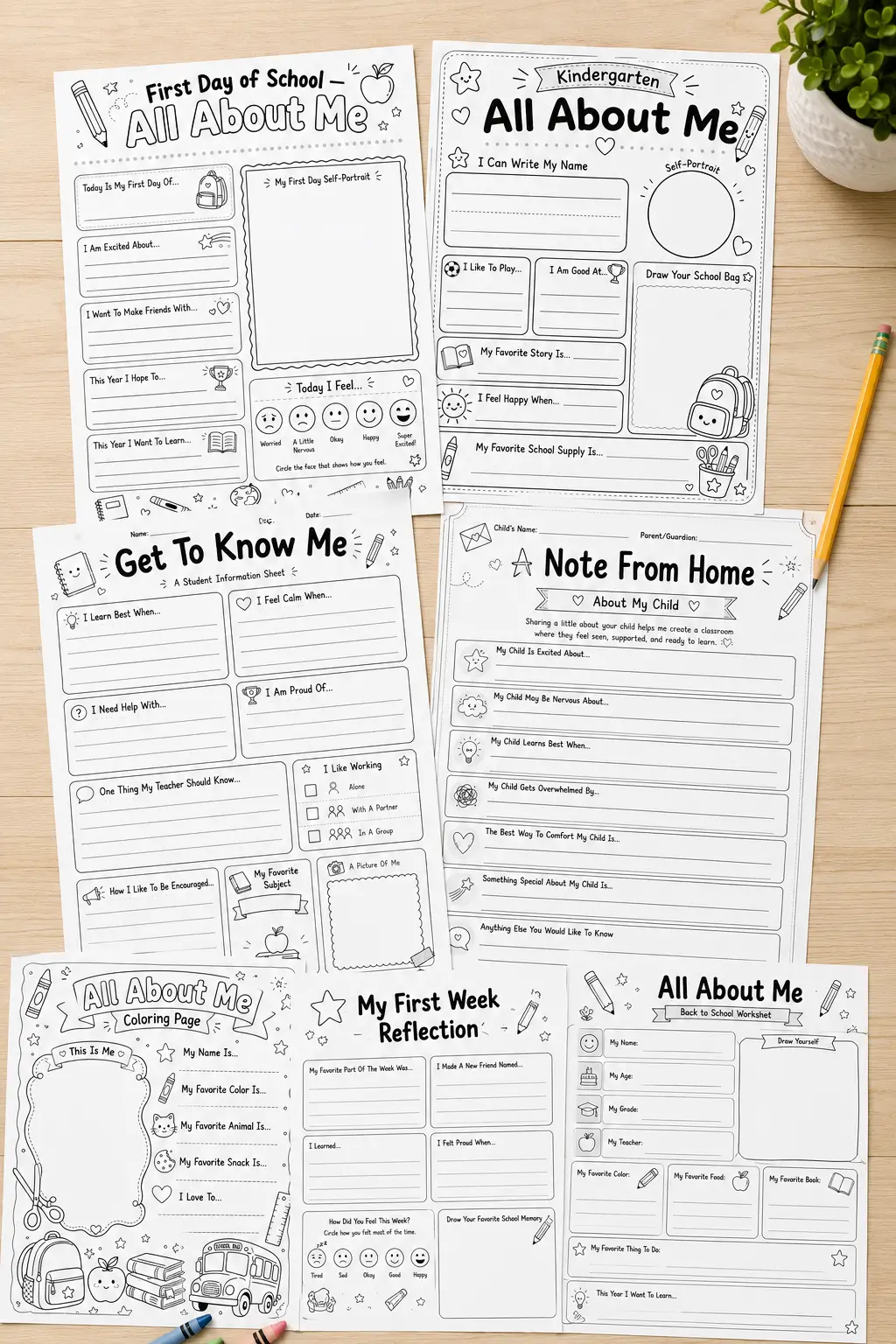 Free All About Me Worksheet