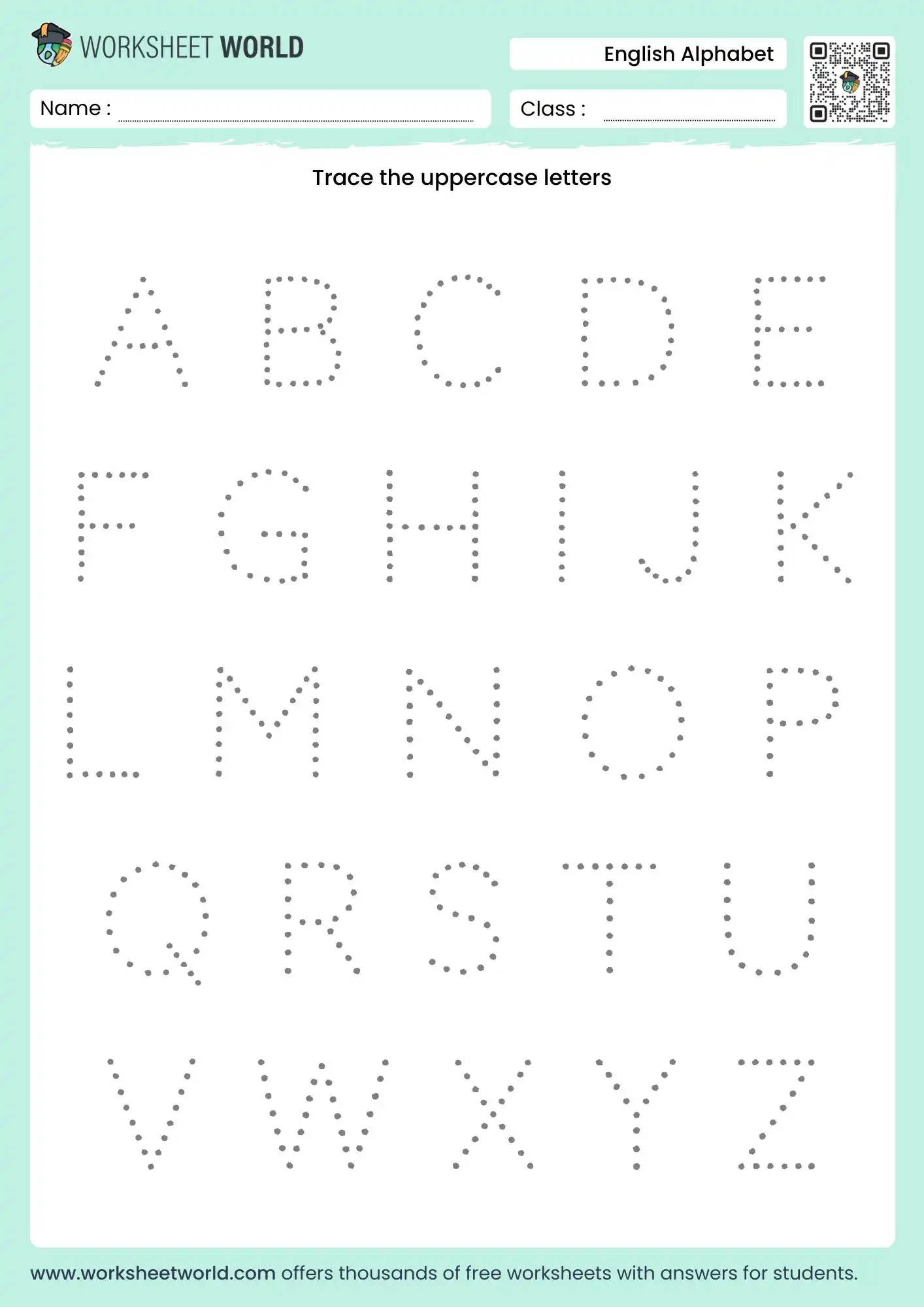 Free Alphabet Writing Practice Worksheets Pdf For Kids