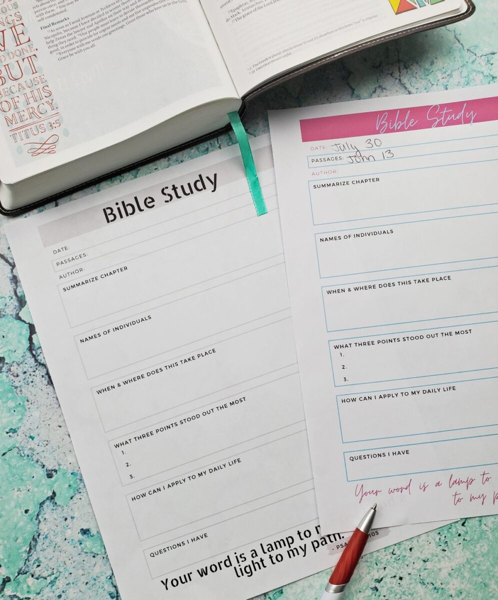 Free Bible Study Printables