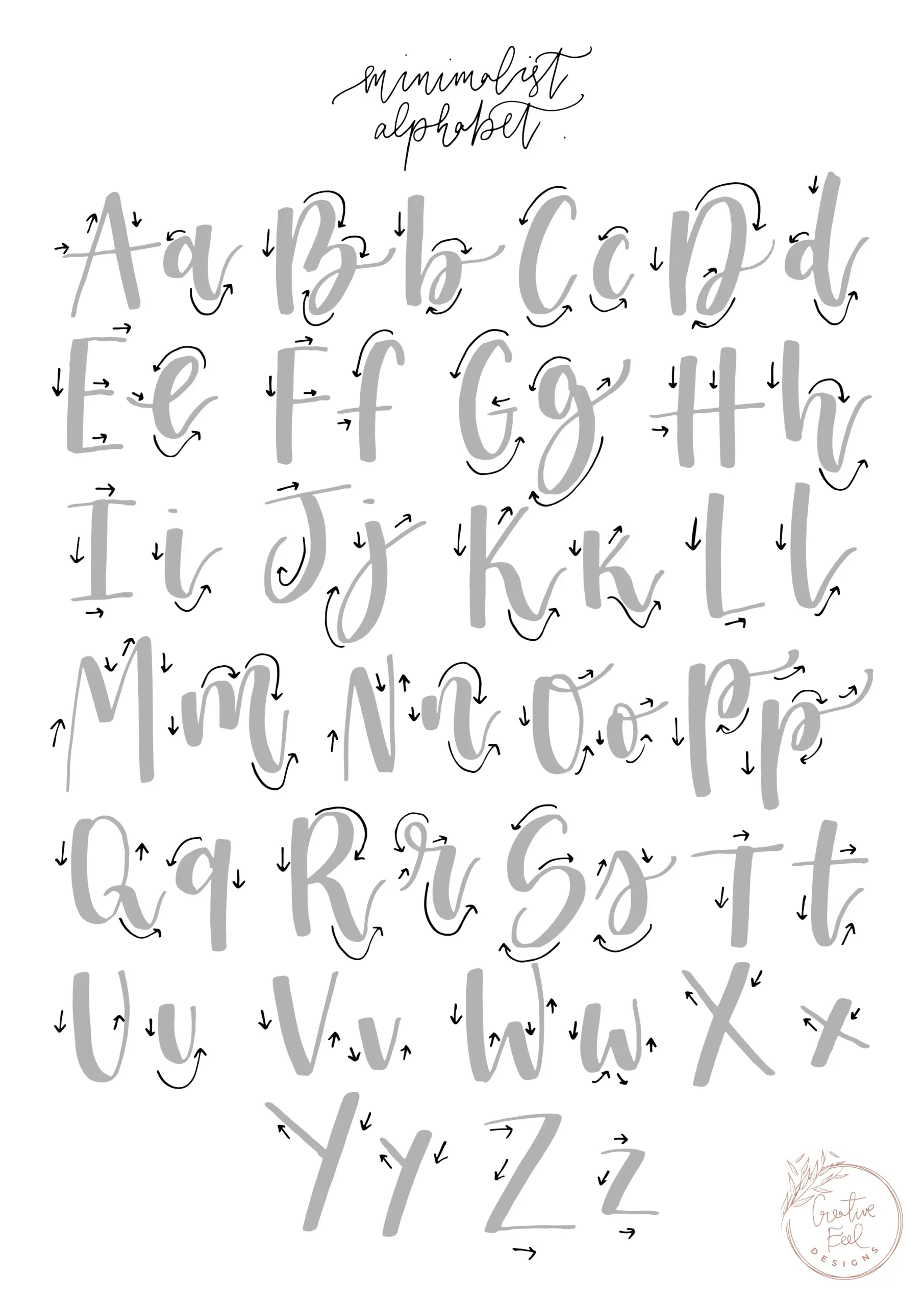 Free Brush Lettering Practice Sheet Minimalist Alphabet Free Brush Lettering Practice Sheet Minimalist Alphabet