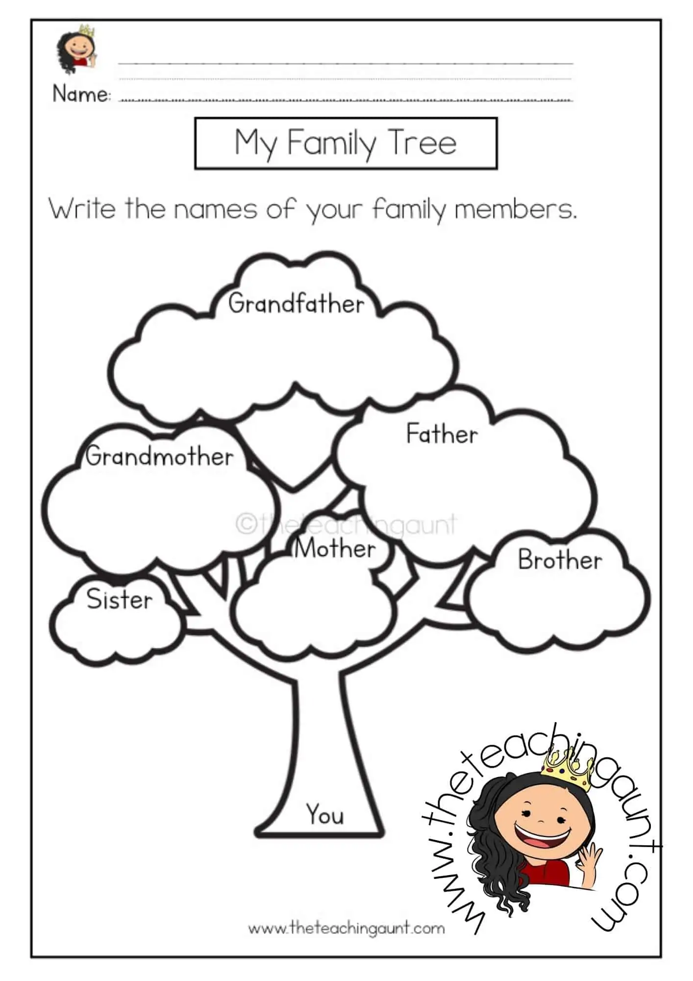 Free Family Members Worksheets For Preschool Free Family Members Worksheets For Preschool