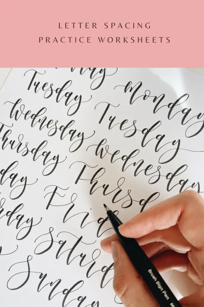 Free Letter Spacing Worksheets For Modern Calligraphy Practice