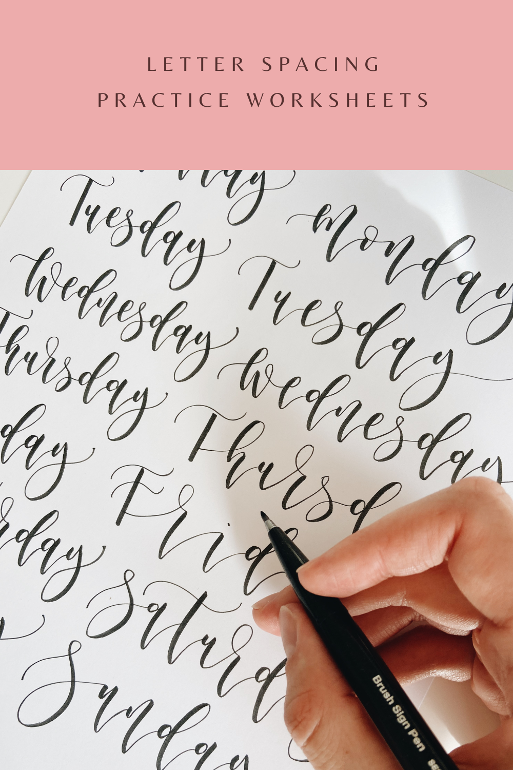 Free Letter Spacing Worksheets For Modern Calligraphy Practice