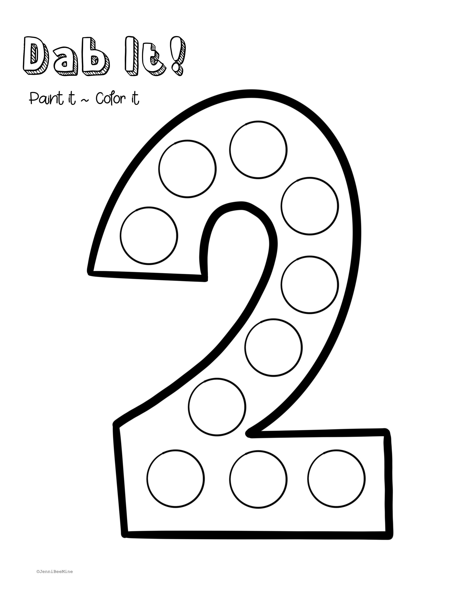 Free Preschool Printables Number 2