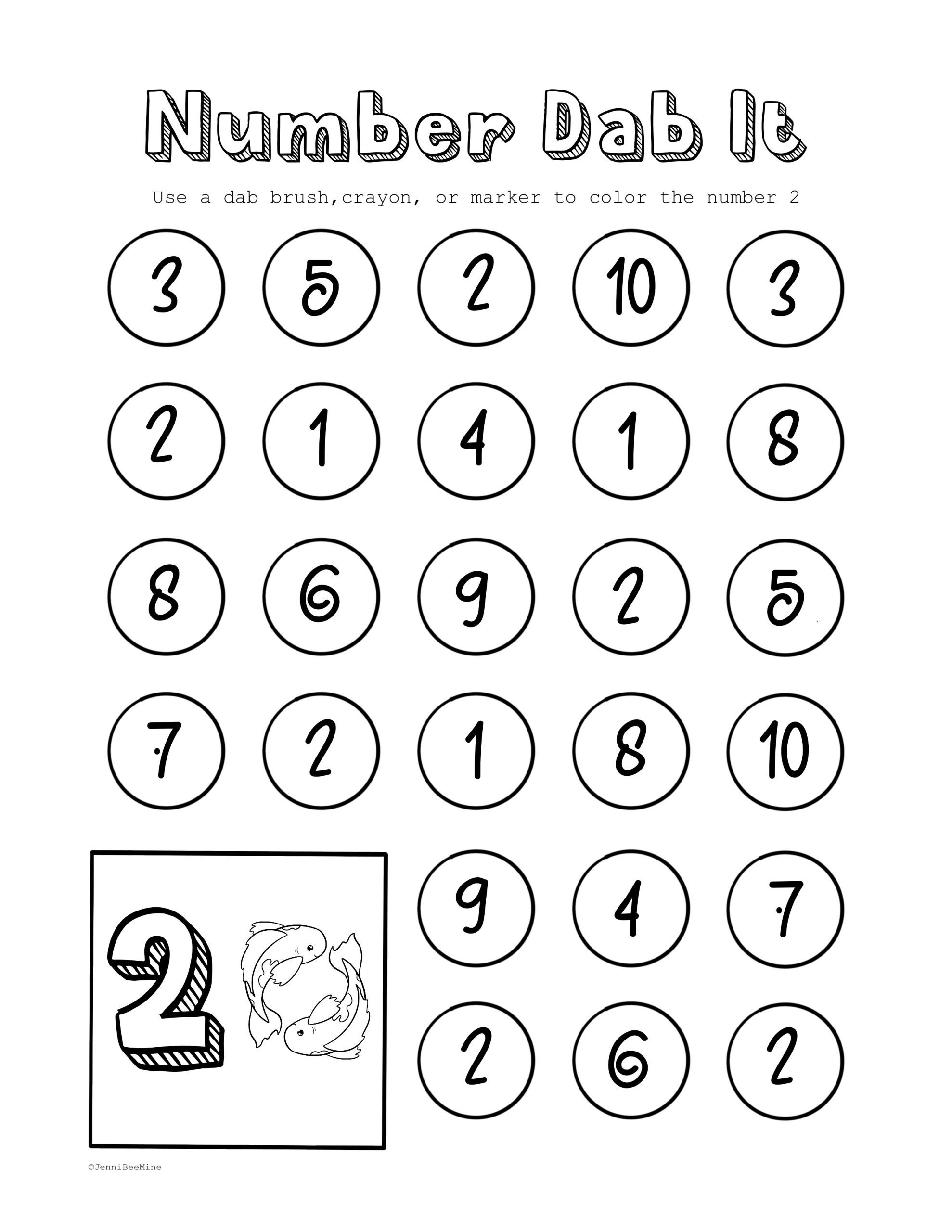 Free Preschool Printables Number 2
