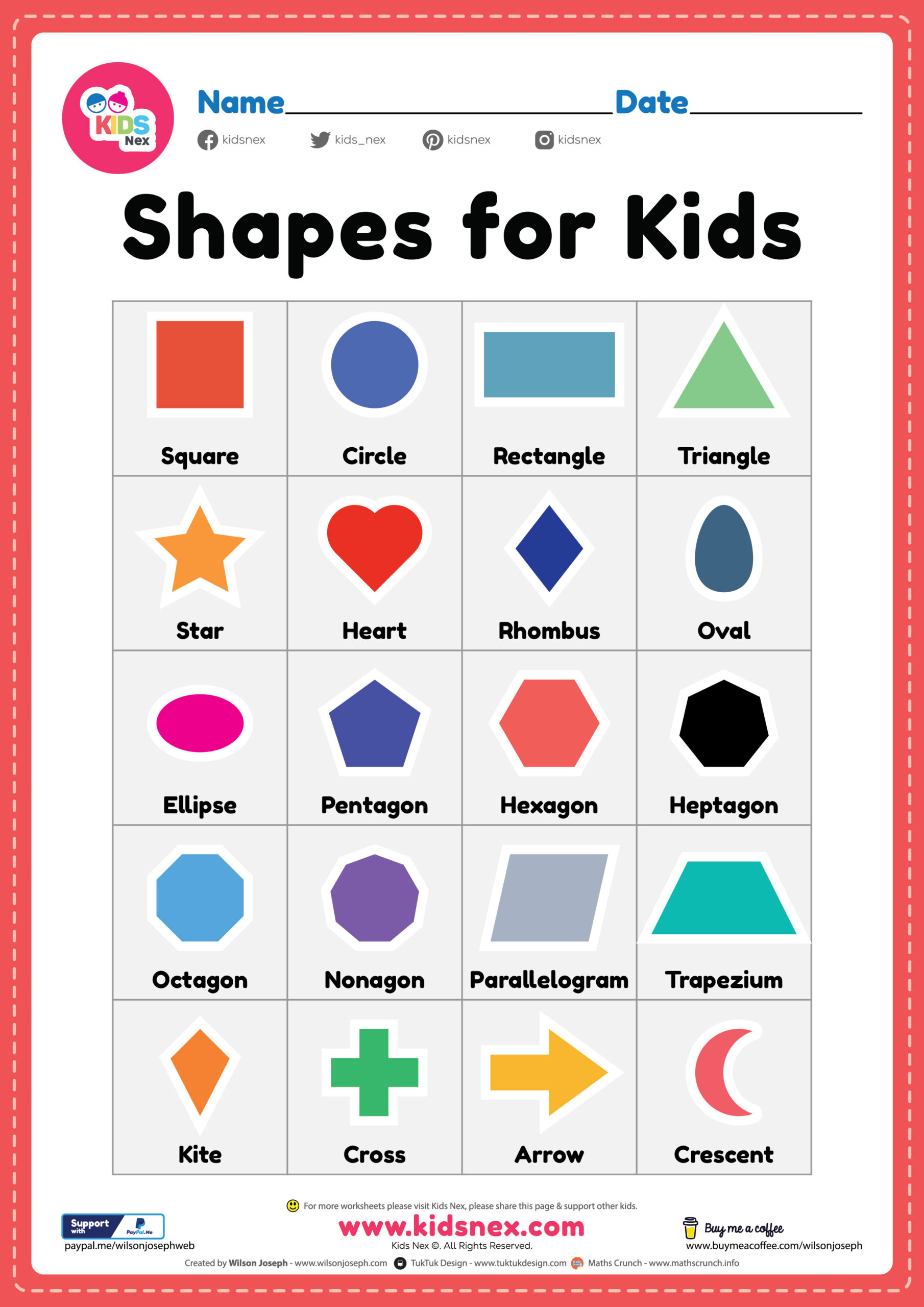 Free Printable 2d Shapes For Kids