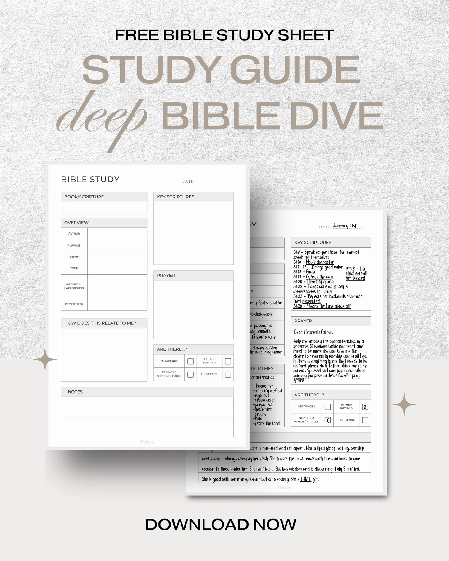 Free Printable Bible Study Worksheet