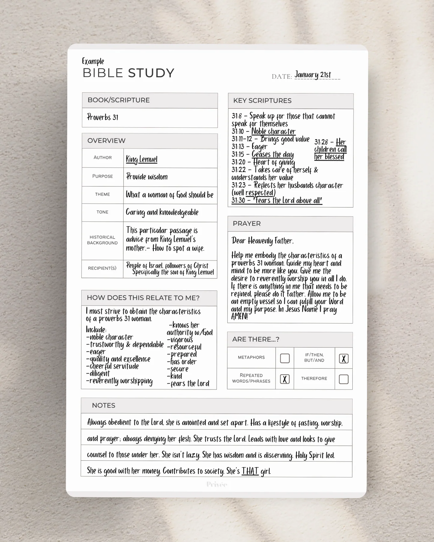 Free Printable Bible Study Worksheet