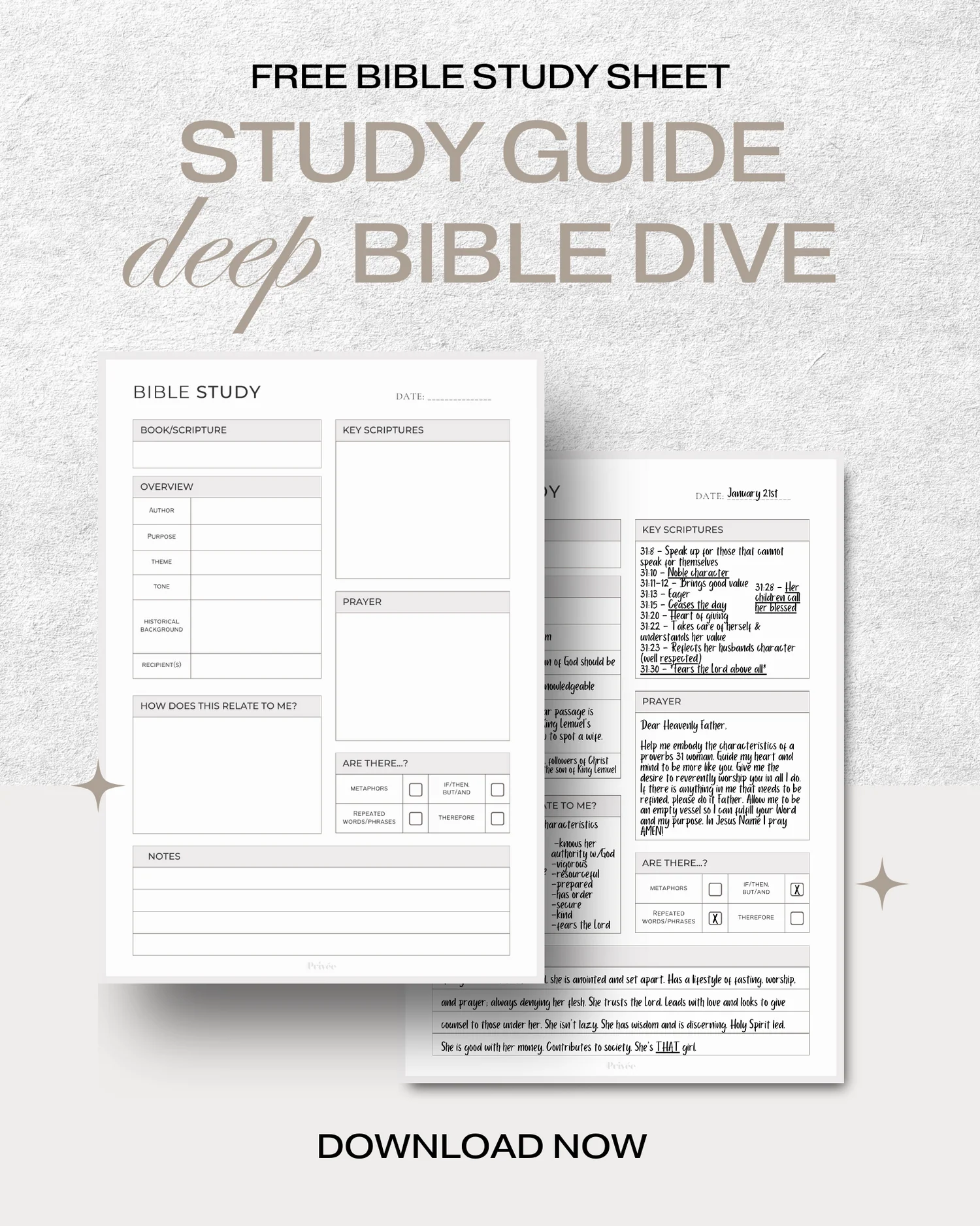 Free Printable Bible Study Worksheet