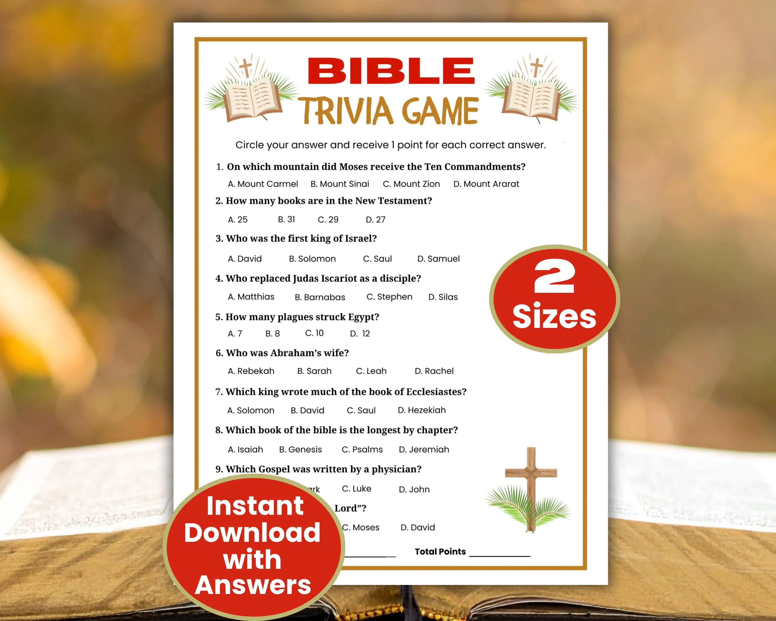 Free Printable Bible Trivia