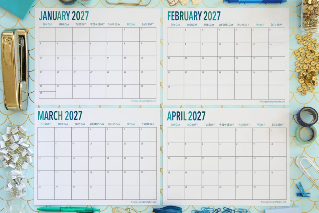 Free Printable Calendar 2027