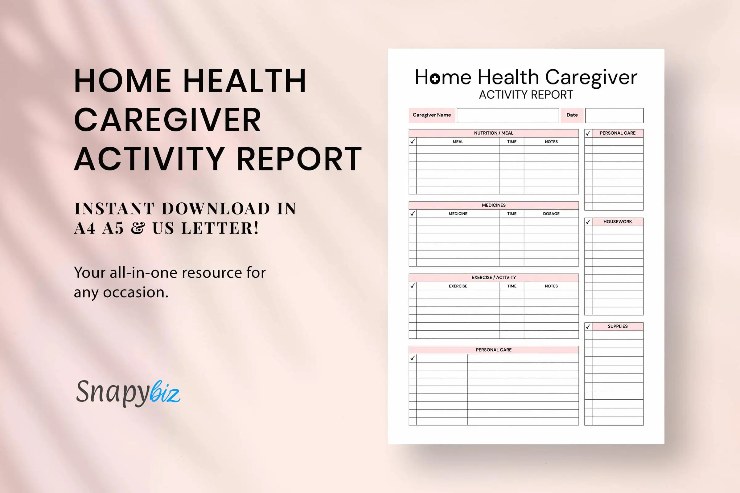 Free Printable Caregiver Forms Pdf