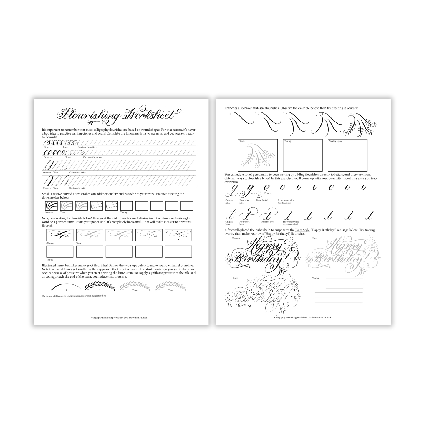 Free Printable Flourish Worksheet
