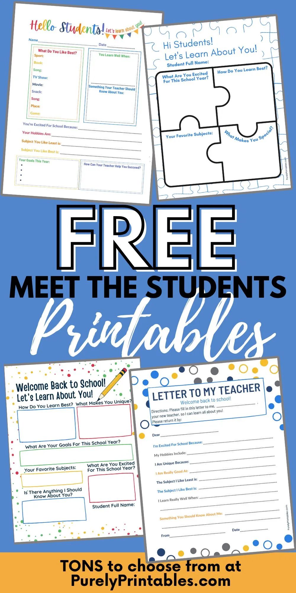 Free Printable Get To Know You Worksheets For Teachers