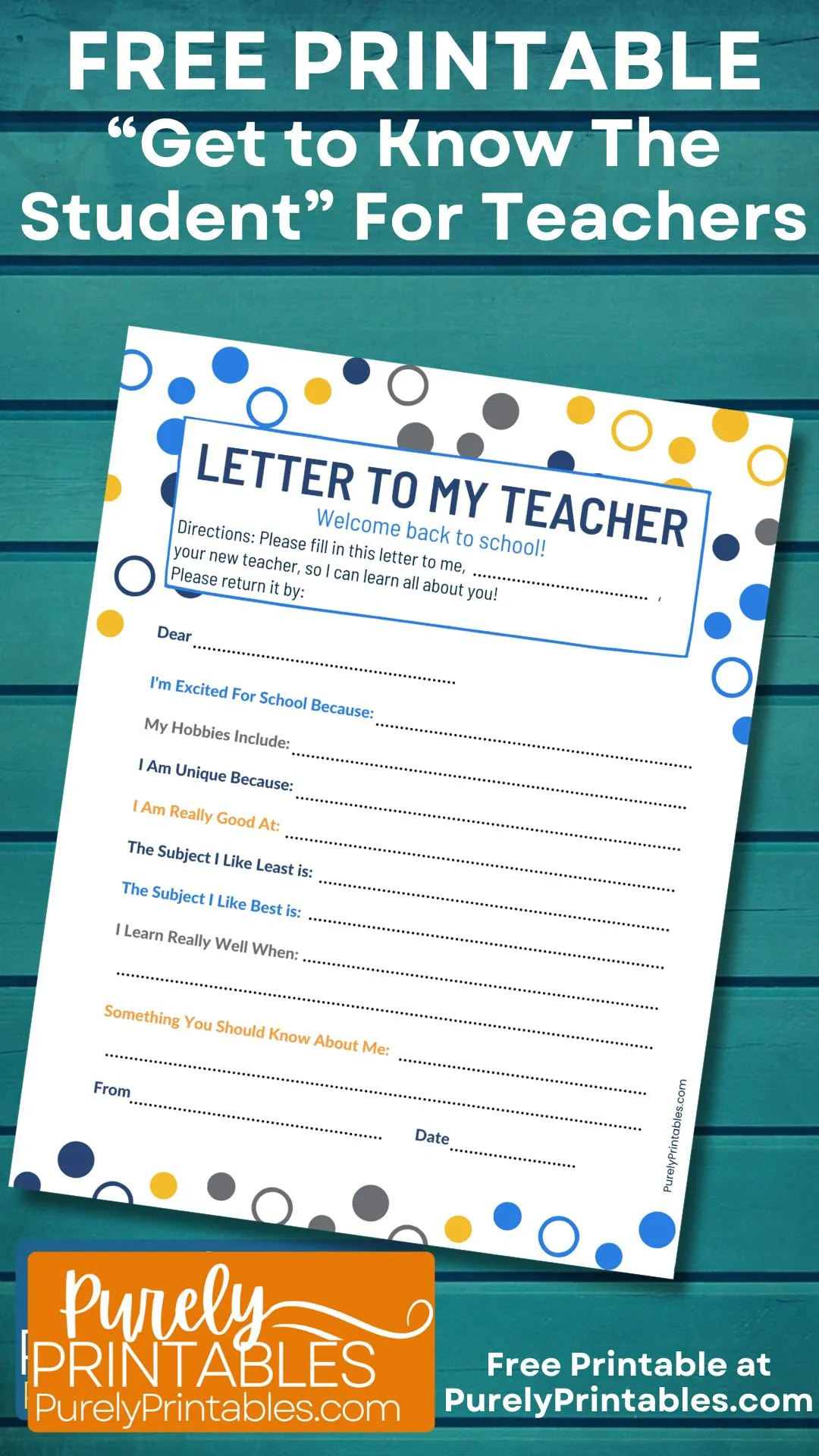 Free Printable Get To Know You Worksheets For Teachers