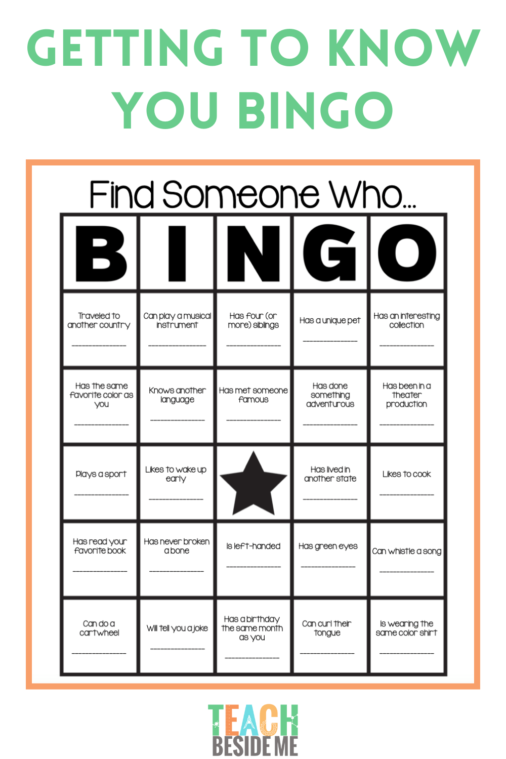 Free Printable Getting To Know You Bingo Game Card Free Printable Getting To Know You Bingo Game Card