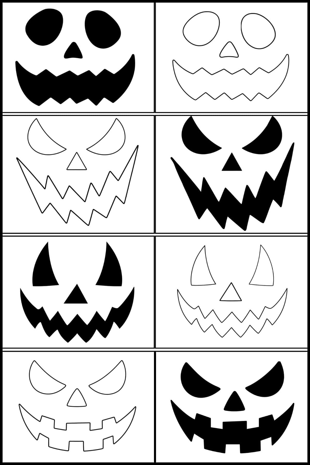 Free Printable Jack O Lantern Faces