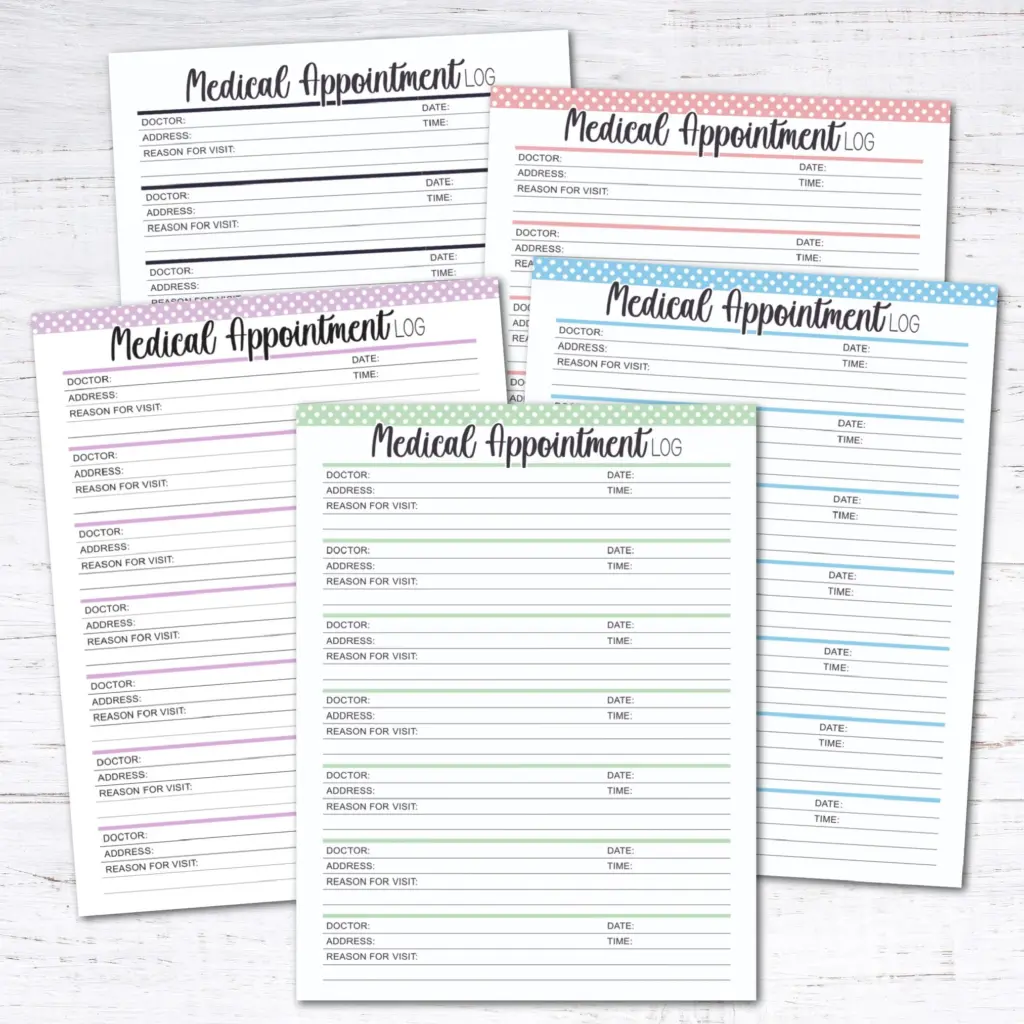 Free Printable Medical Appointment Log