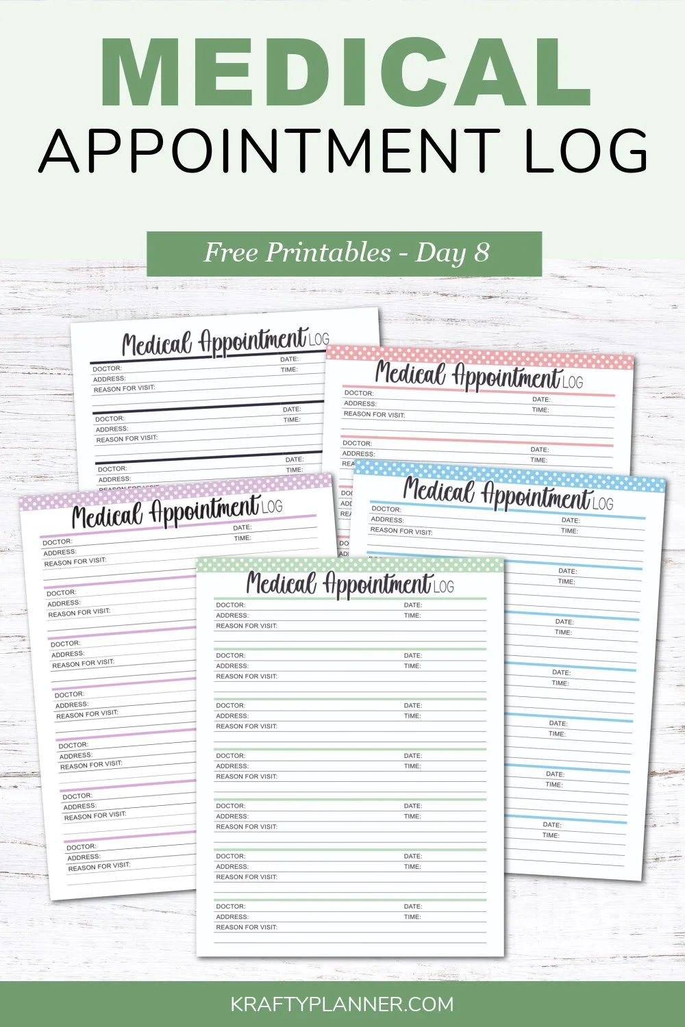 Free Printable Medical Appointment Log
