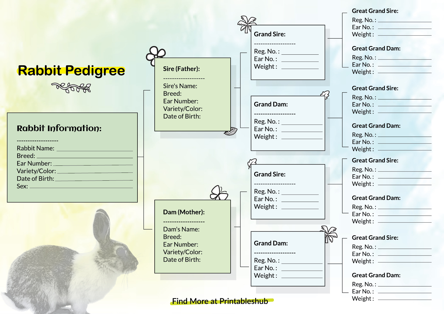 Free Printable Rabbit Pedigree Chart Pdf Included