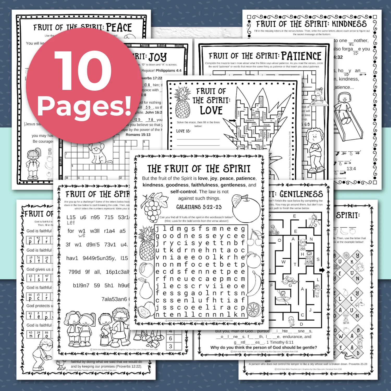 Fruit Of The Spirit Activity Pages