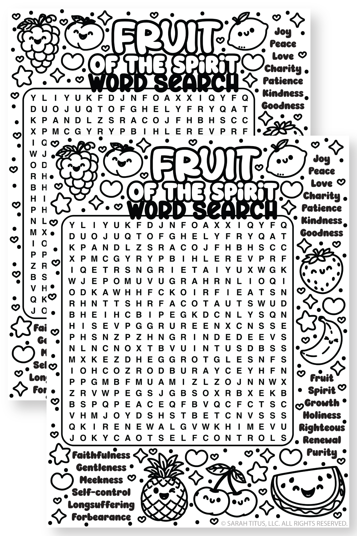 Fruit Of The Spirit Word Search