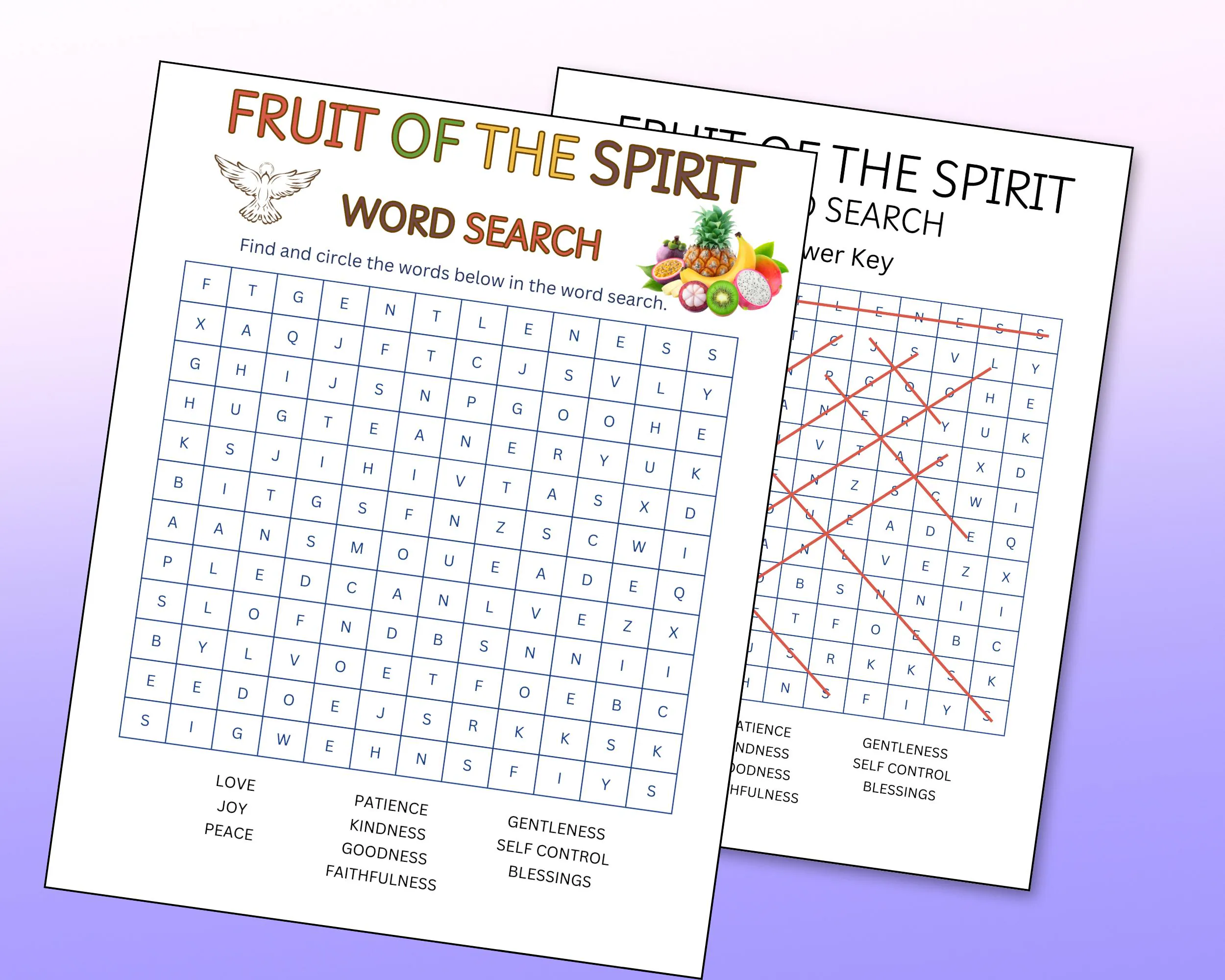 Fruit Of The Spirit Word Search Fruit Of The Spirit Word Search