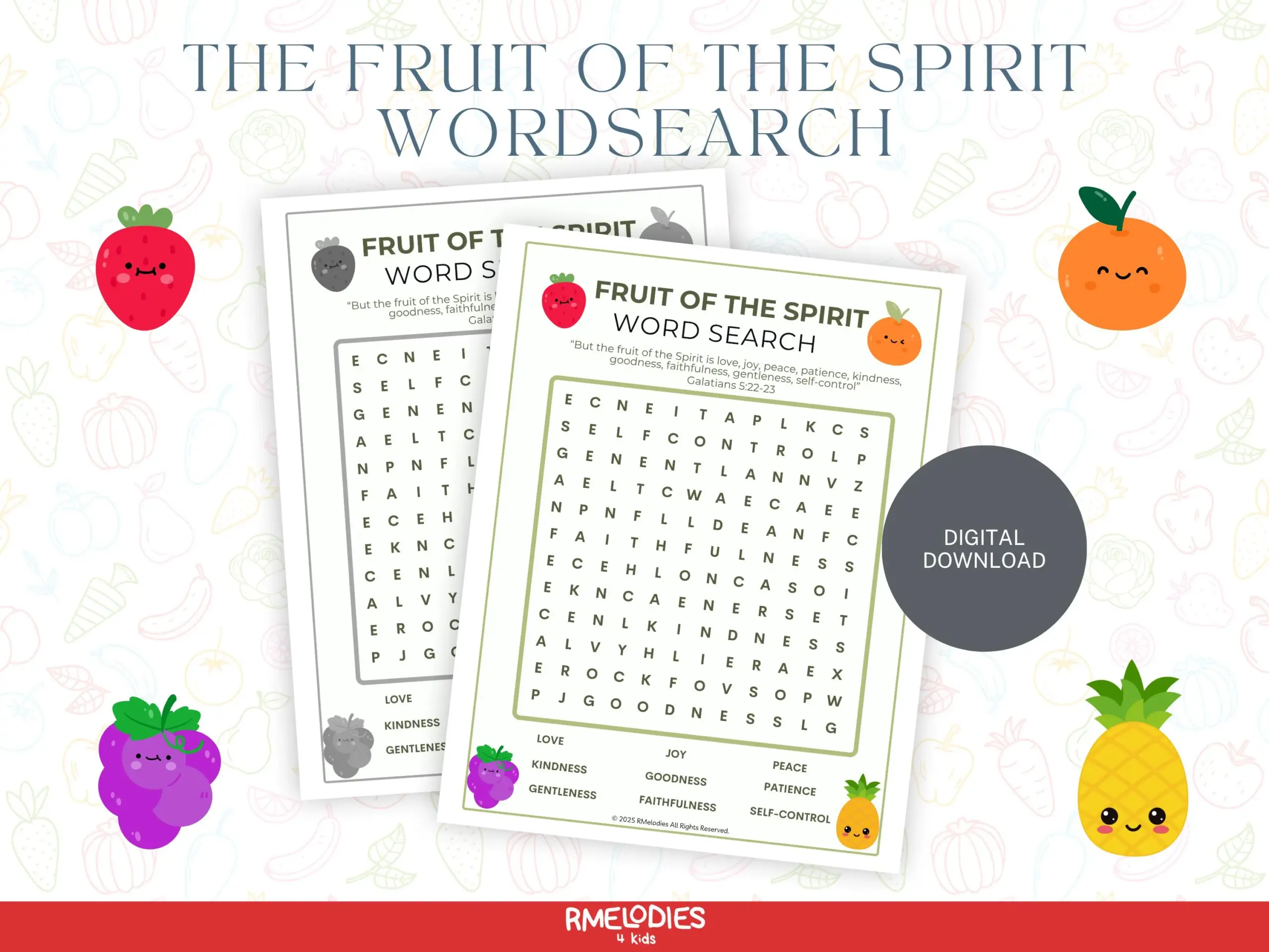 Fruit Of The Spirit Word Search Puzzle
