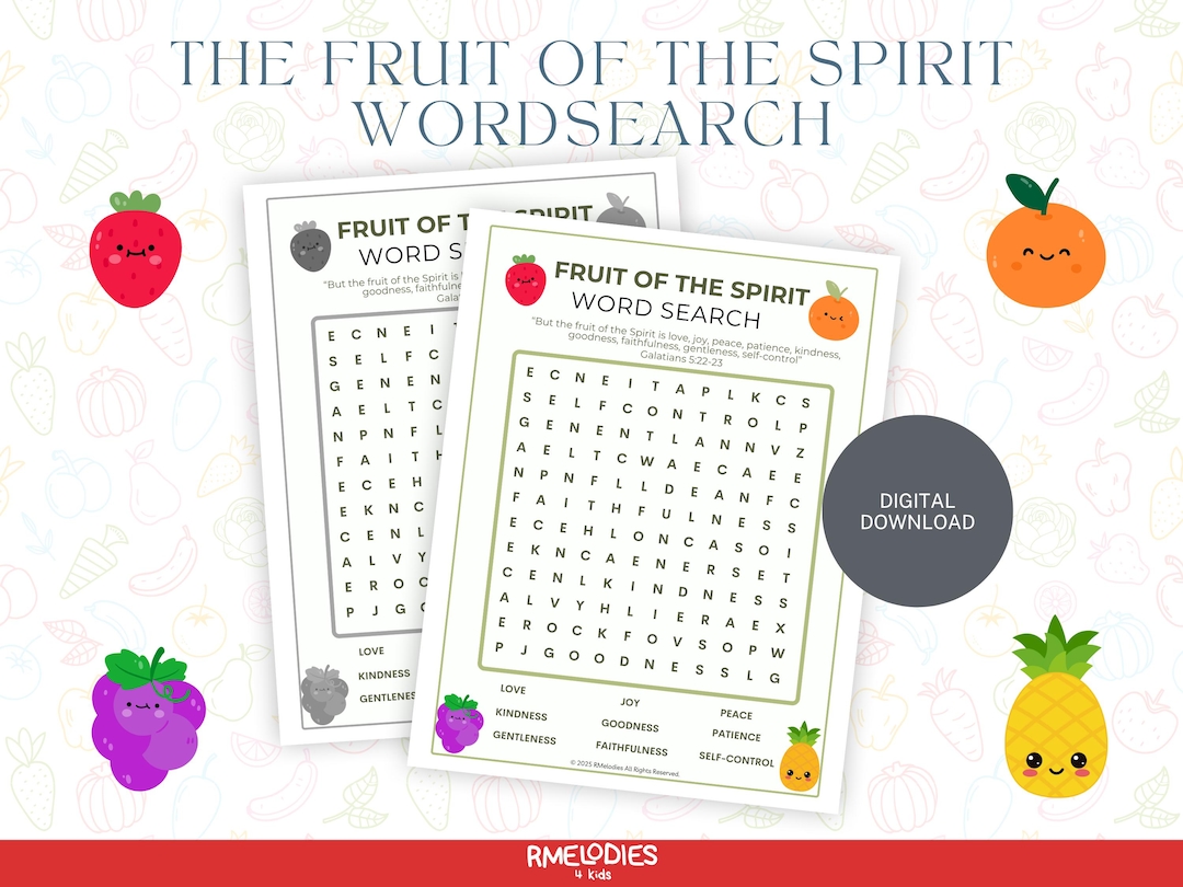 Fruit Of The Spirit Word Search Puzzle Fruit Of The Spirit Word Search Puzzle