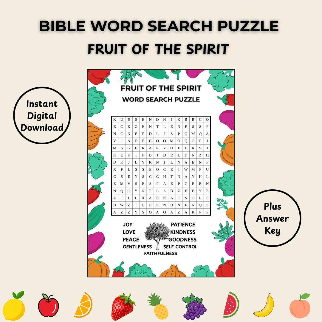 Fruit Of The Spirit Word Search Puzzle