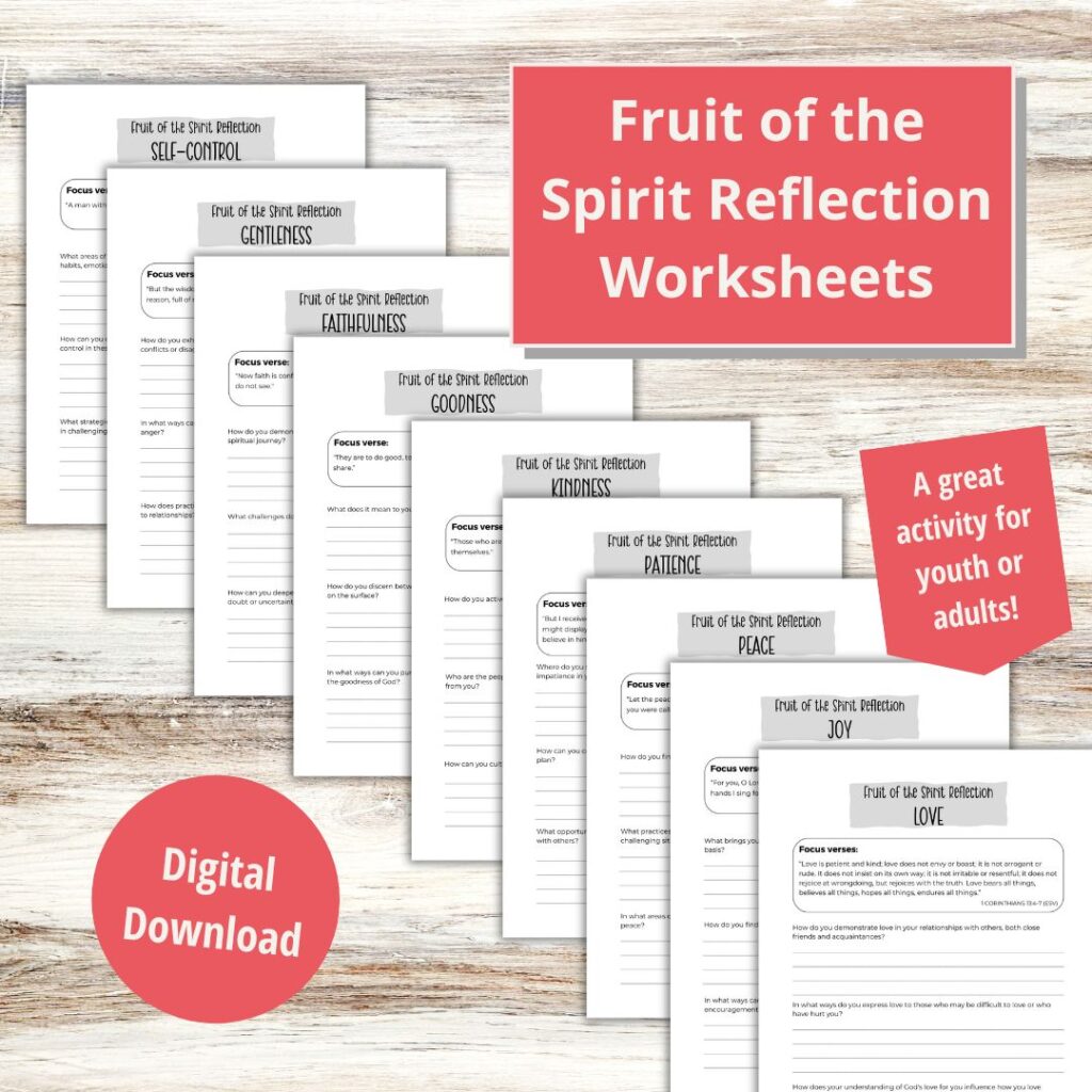 Fruit Of The Spirit Worksheets For Adults