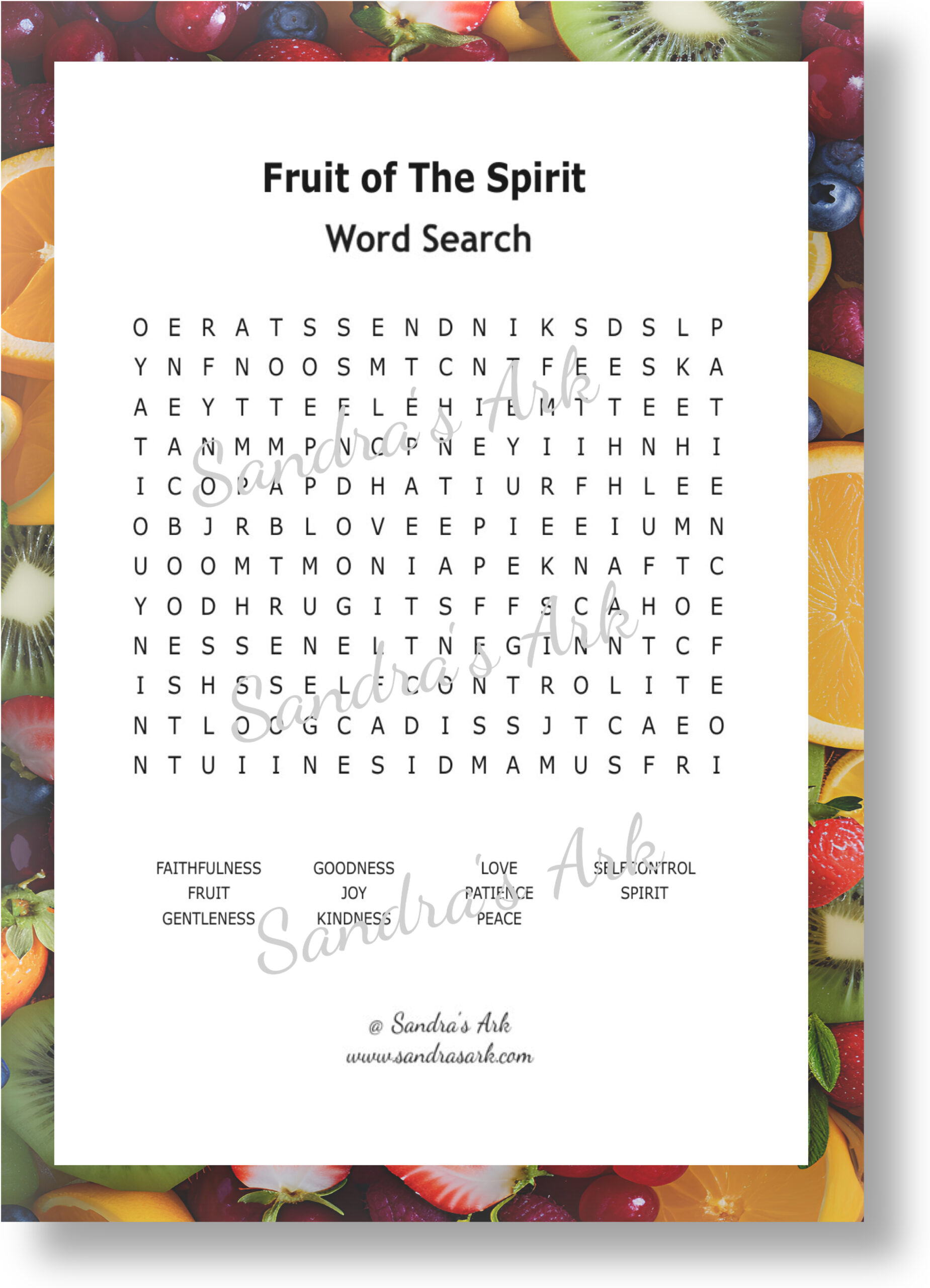FruitoftheSpiritWordSearchPuzzle FruitoftheSpiritWordSearchPuzzle