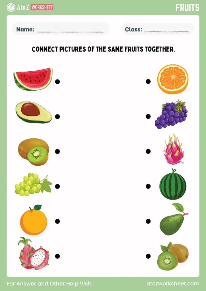 Fruits Name Worksheet