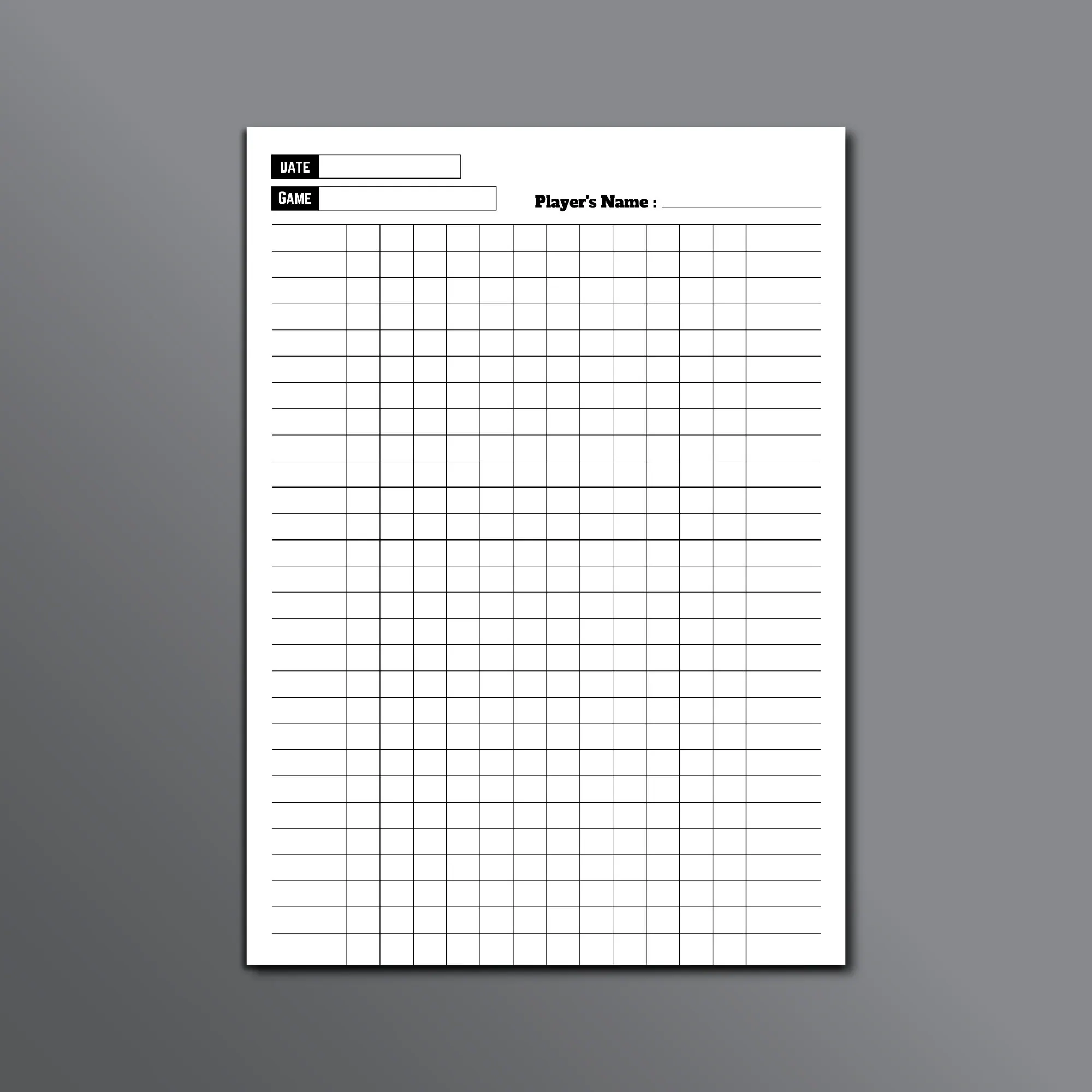 Game Night Score Sheets Blank Board Game