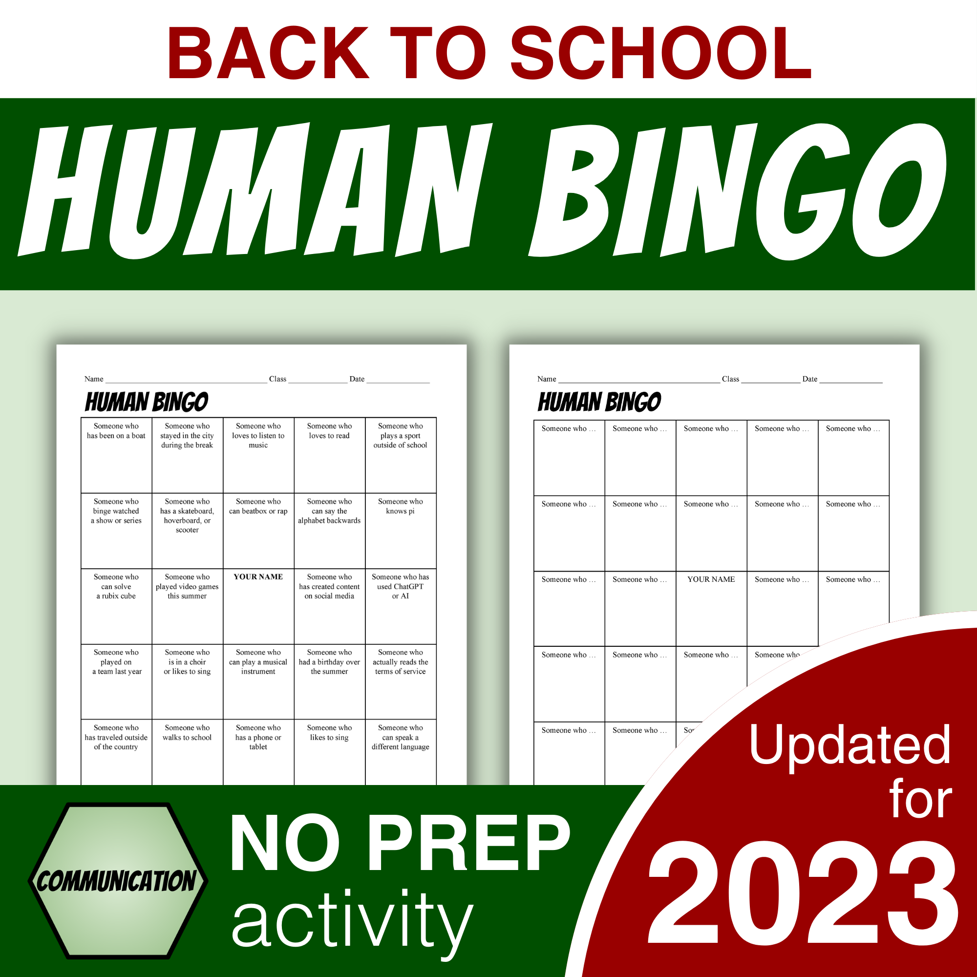 Get To Know You Human Bingo Pdf